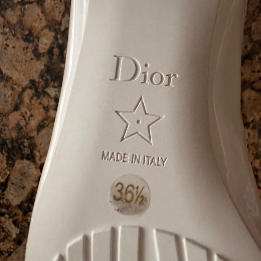 CHRISTIAN DIOR Arty White Patent Lace Up Back Zip Ankle Boots - Picture 7 of 8